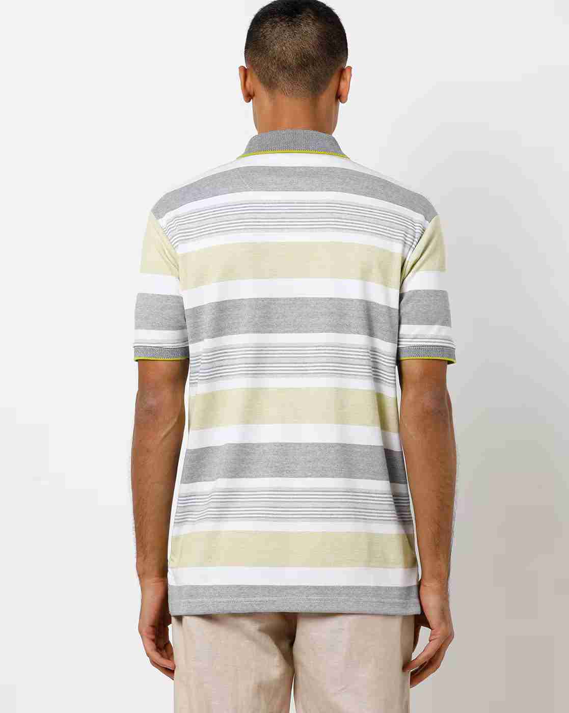 DUKE | Striped Polo T-shirt with Patch Pocket|1