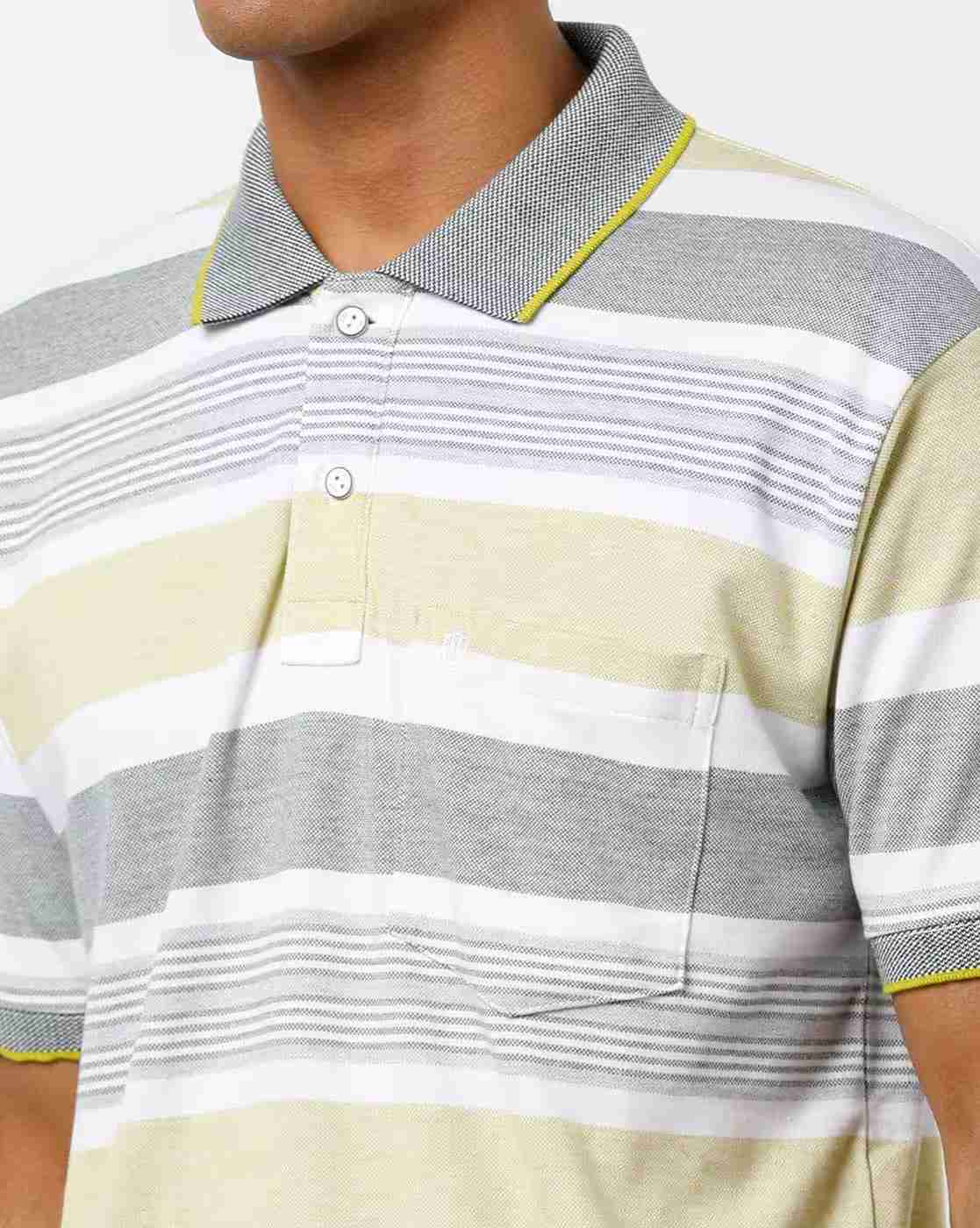 DUKE | Striped Polo T-shirt with Patch Pocket|2