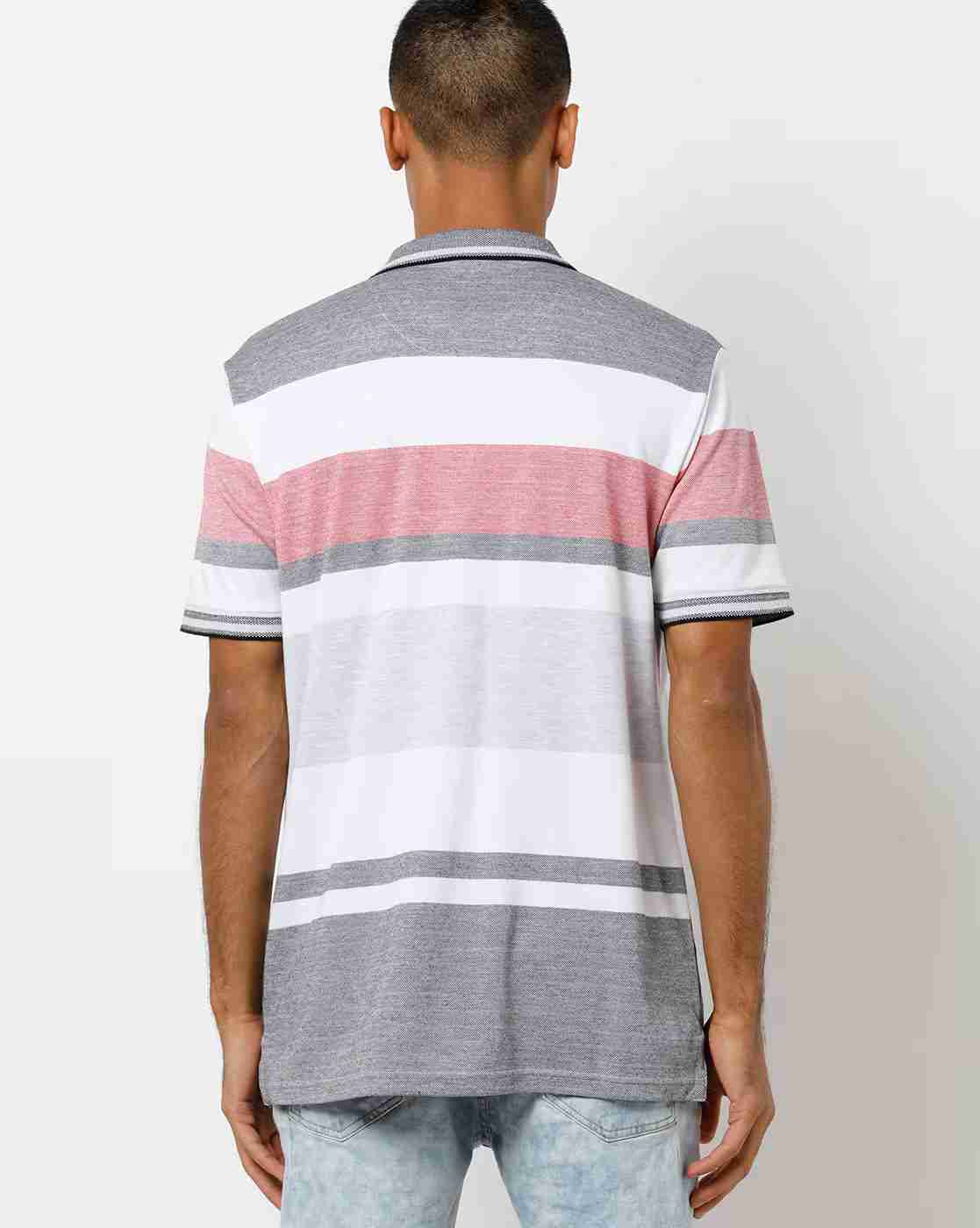 DUKE | Colourblock Striped Pocket Polo T-shirt|1