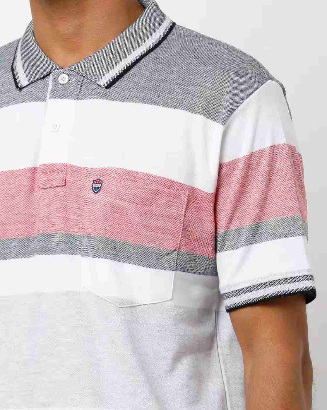 DUKE | Colourblock Striped Pocket Polo T-shirt|2