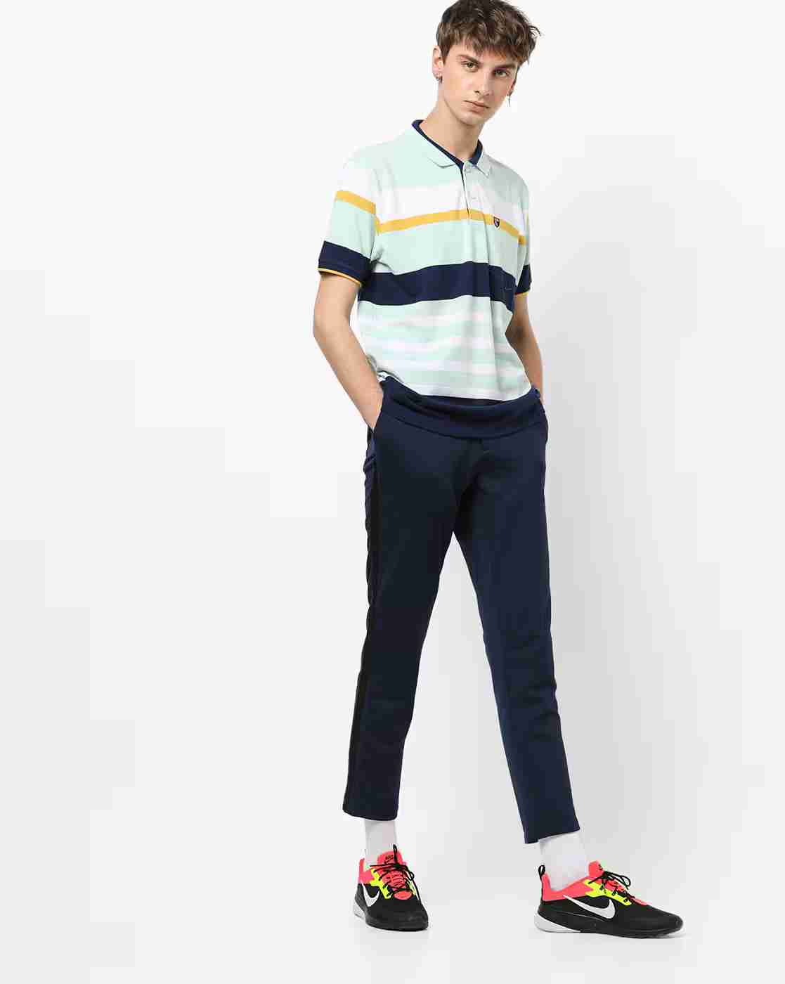 DUKE | Striped Polo T-shirt with Patch Pocket|3