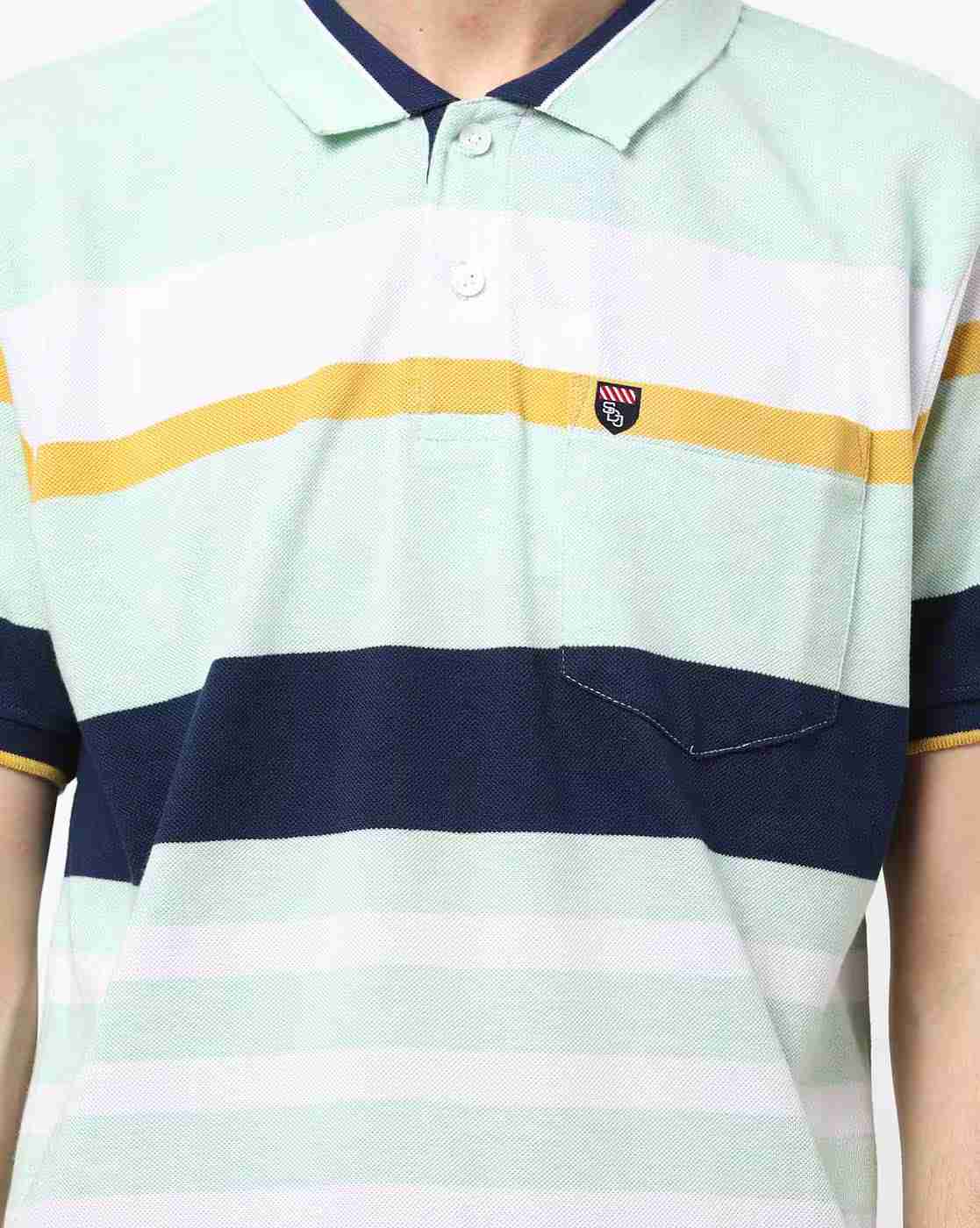 DUKE | Striped Polo T-shirt with Patch Pocket|4