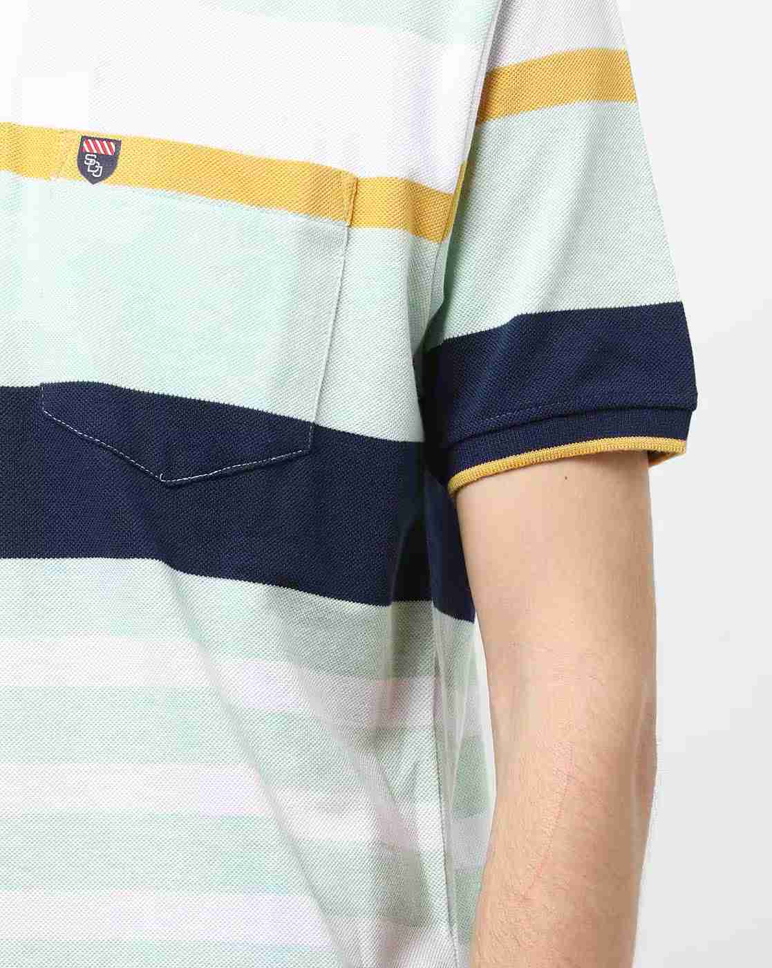DUKE | Striped Polo T-shirt with Patch Pocket|5