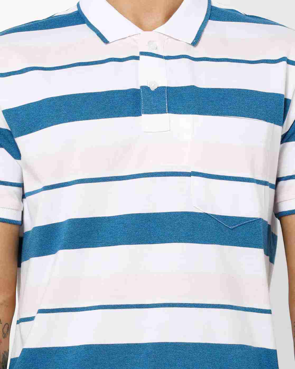 DUKE | Striped Polo T-shirt with Patch Pocket|4