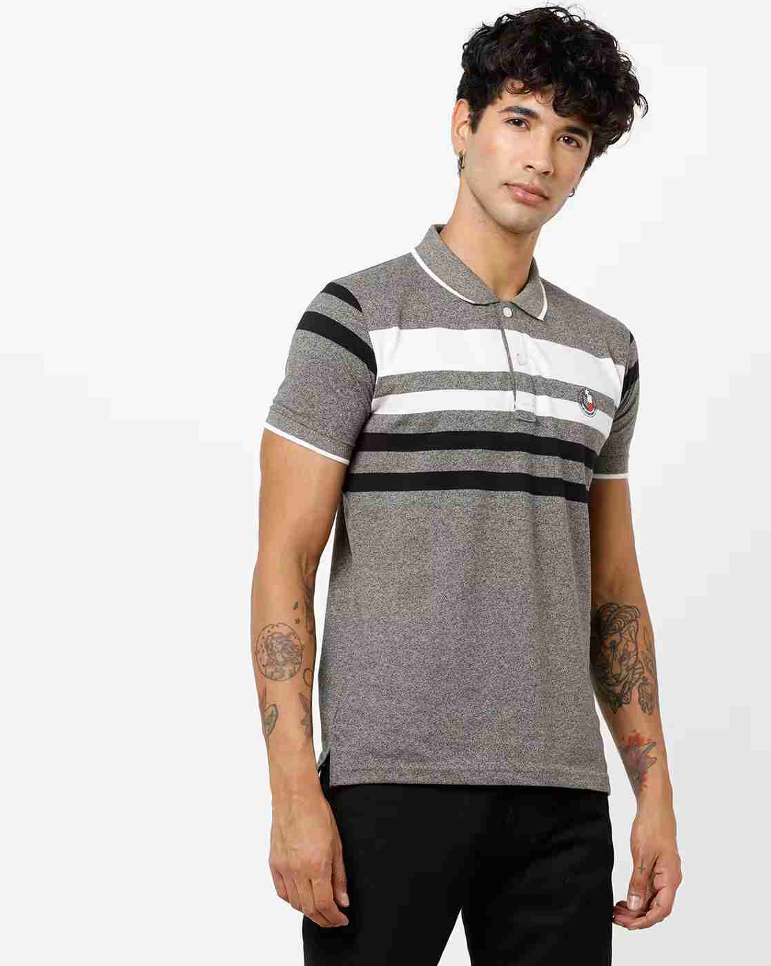 Slim Fit Striped Polo T-shirt