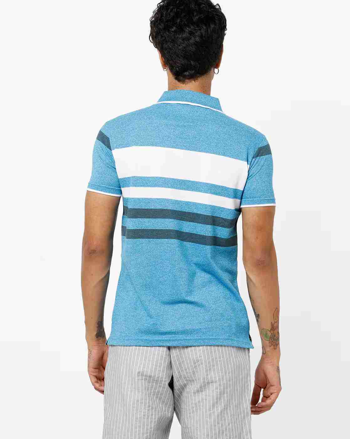 DUKE | Slim Fit Striped Polo T-shirt|2
