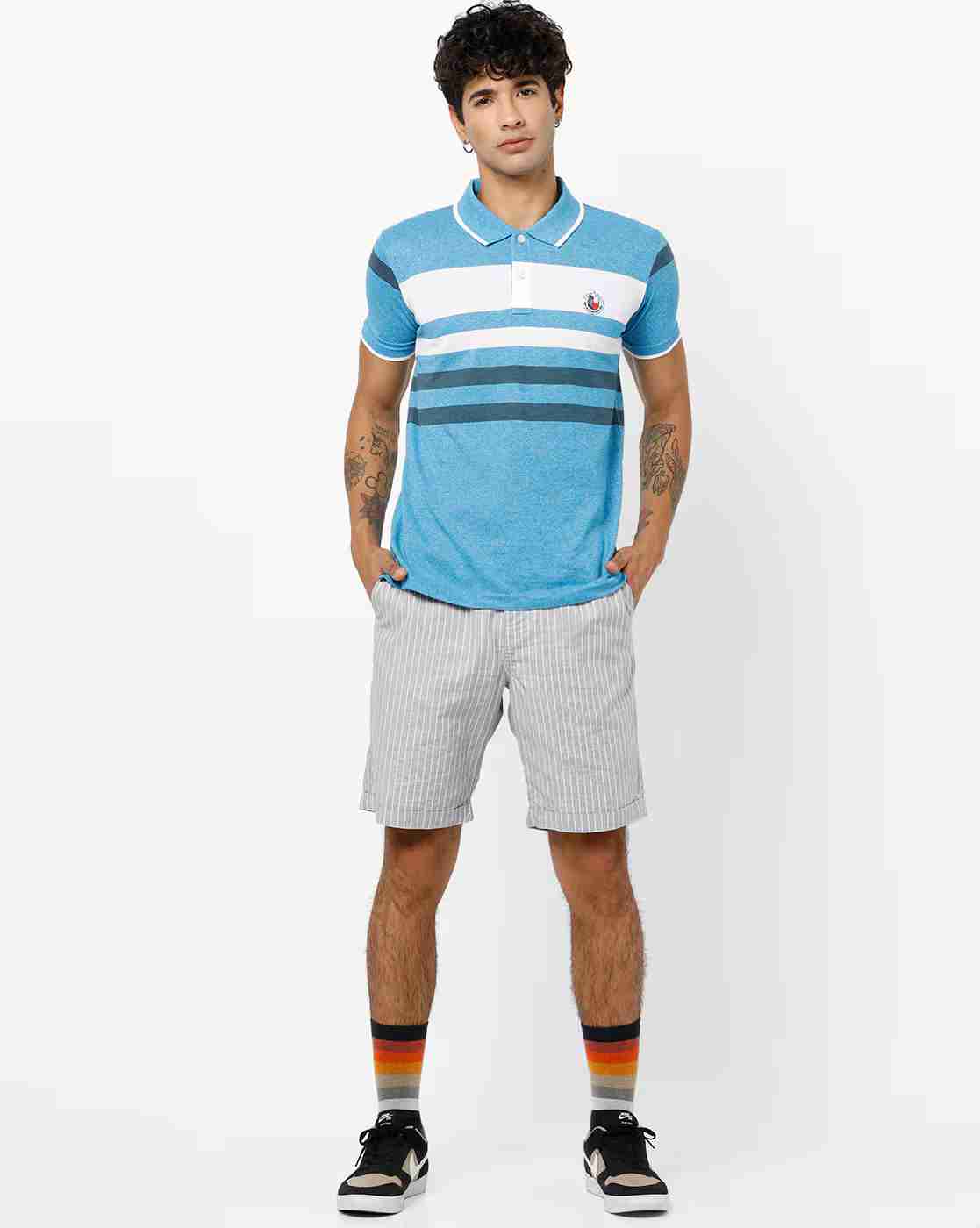 DUKE | Slim Fit Striped Polo T-shirt|3