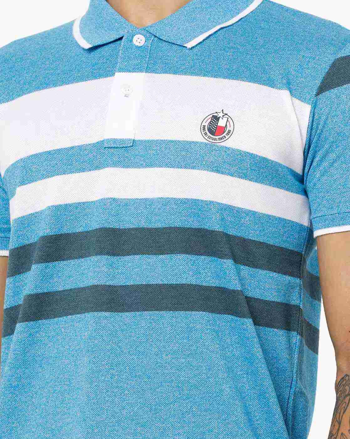 DUKE | Slim Fit Striped Polo T-shirt|5