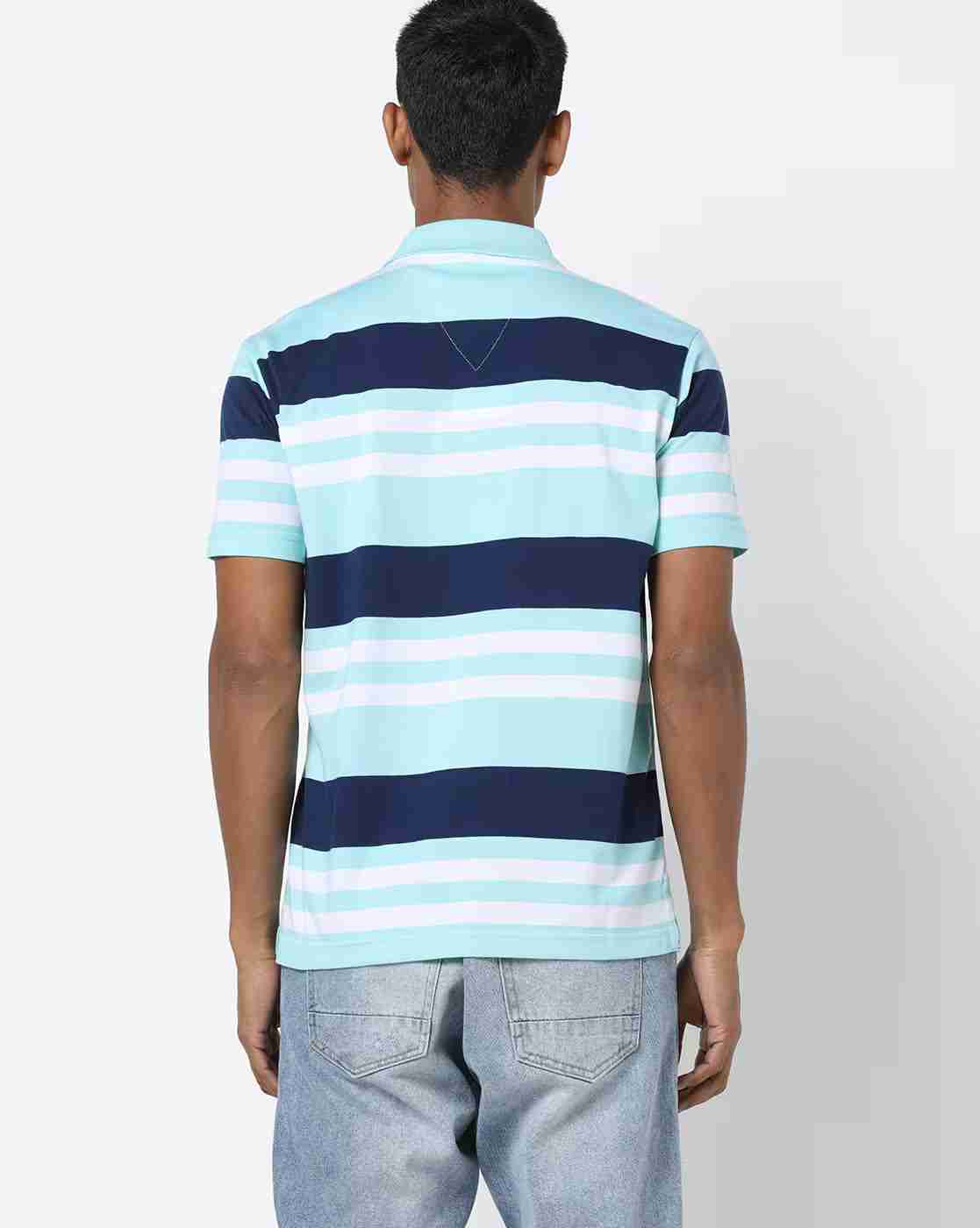 DUKE | Striped Polo T-shirt with Patch Pocket|1