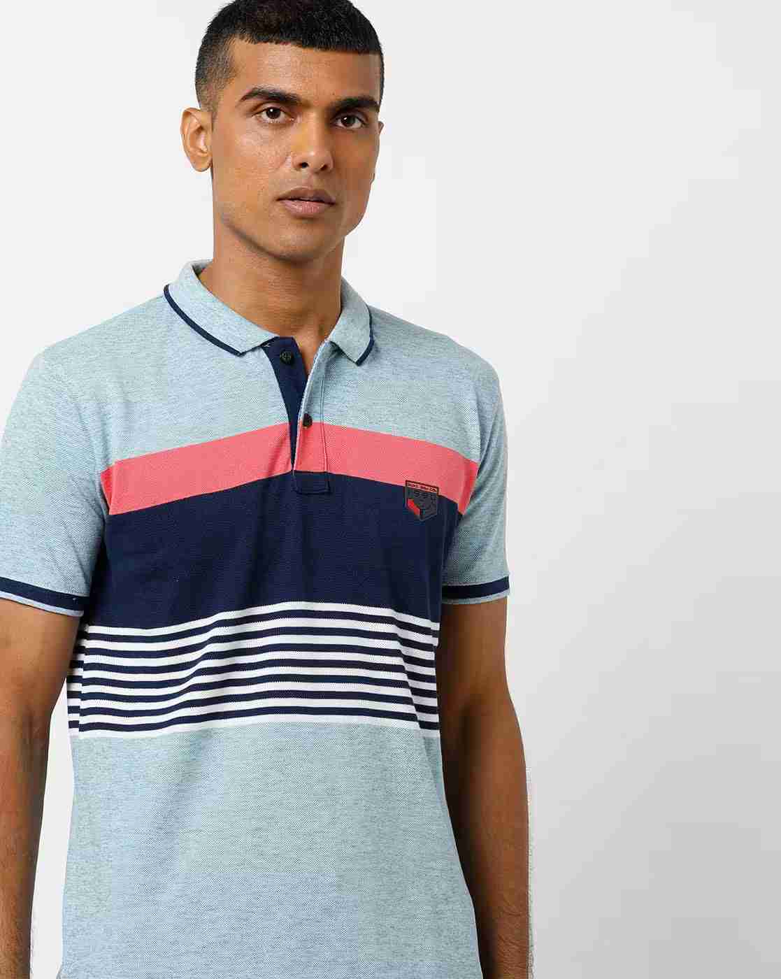 DUKE | Colourblock Striped Polo T-shirt|0