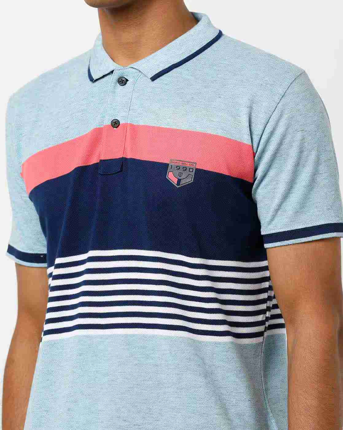 DUKE | Colourblock Striped Polo T-shirt|2