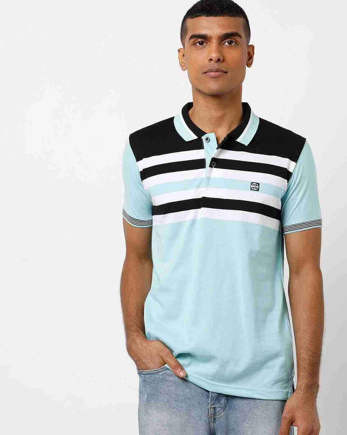 Slim Fit Pocket Polo T-shirt with Stripes