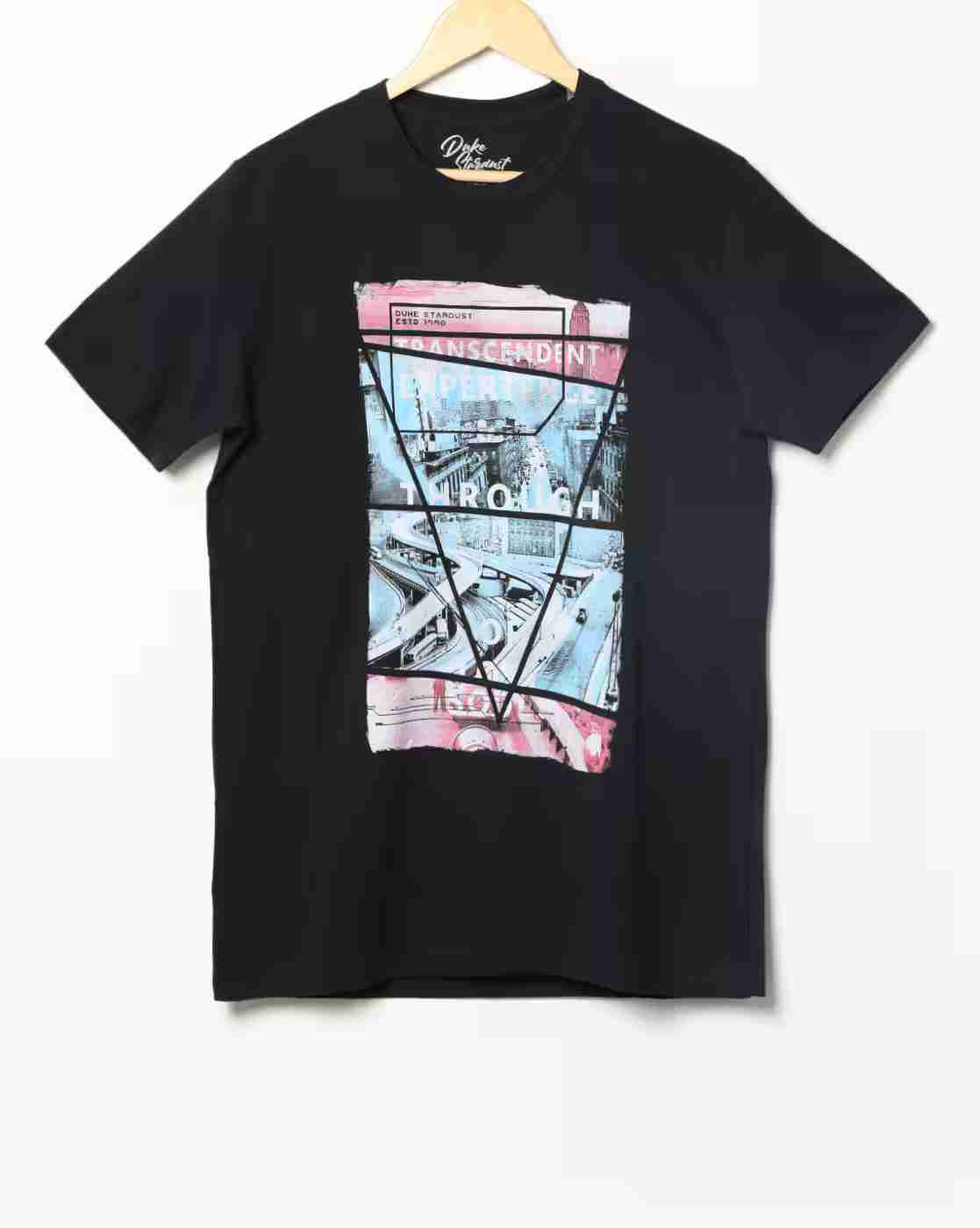 DUKE | Slim Fit Graphic Print Crew-Neck T-shirt|0