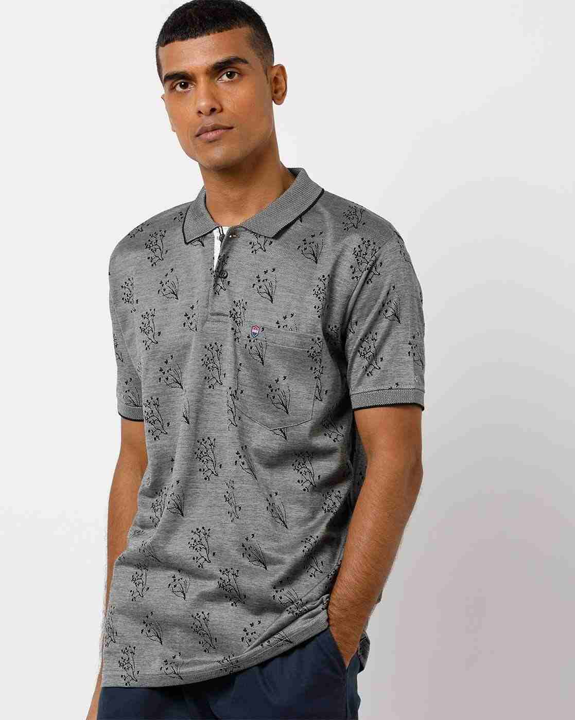 Printed Polo T-shirt with Patch Pocket