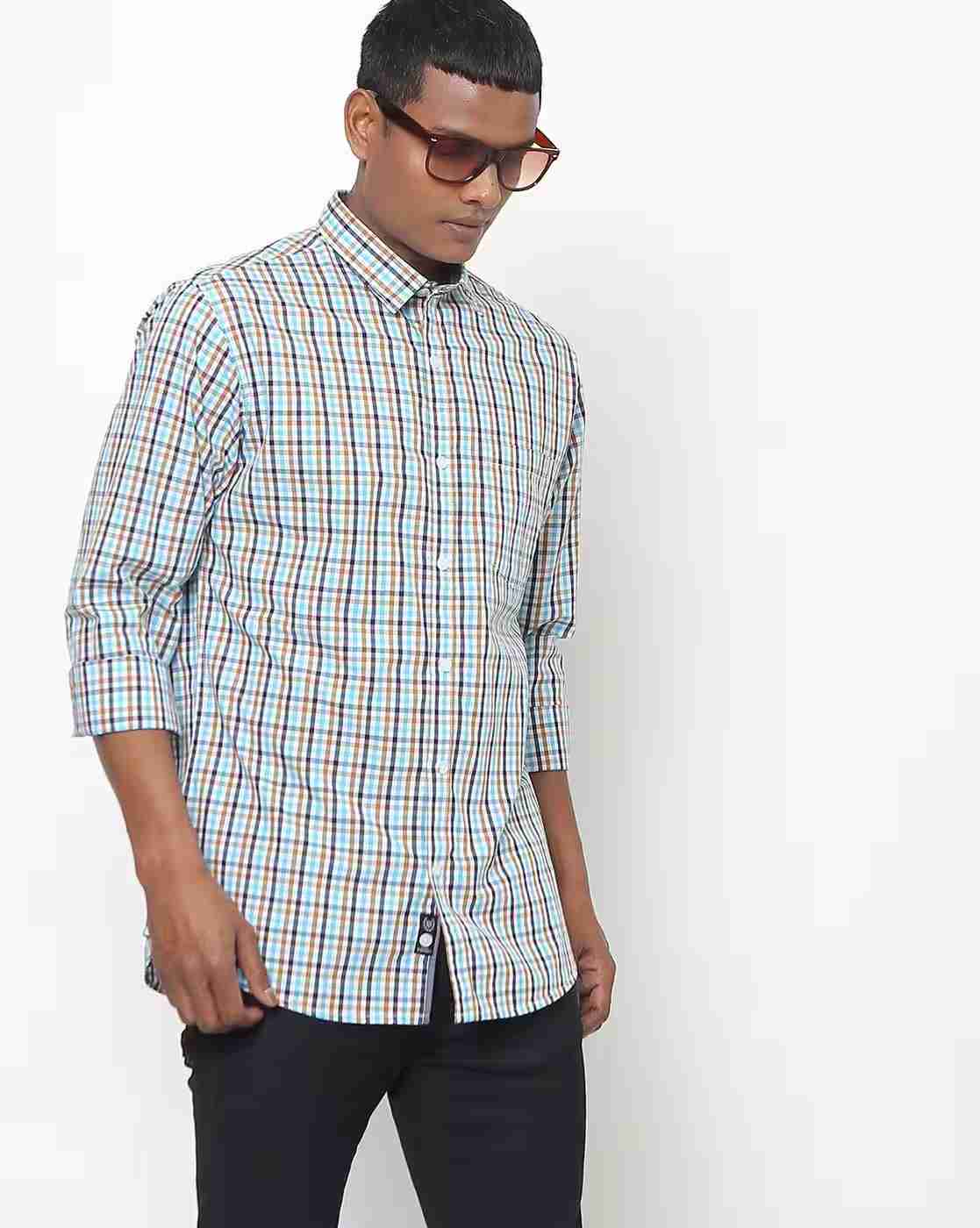 DUKE | Checked Slim Fit Shirt with Patch Pocket|0