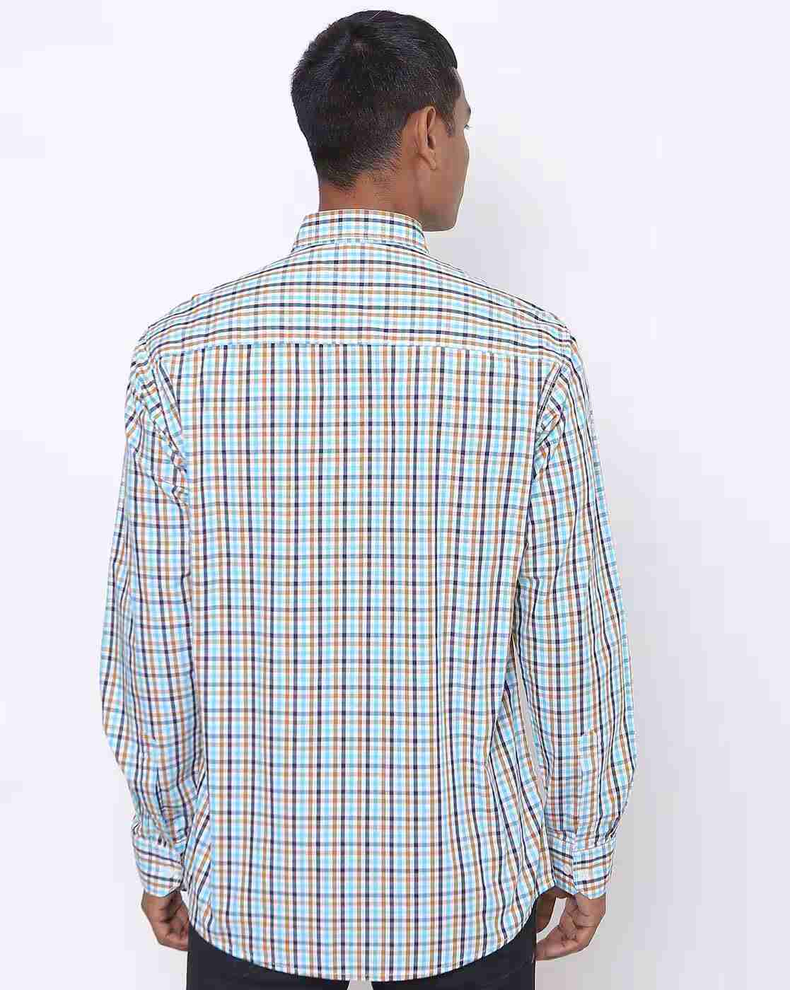 DUKE | Checked Slim Fit Shirt with Patch Pocket|1