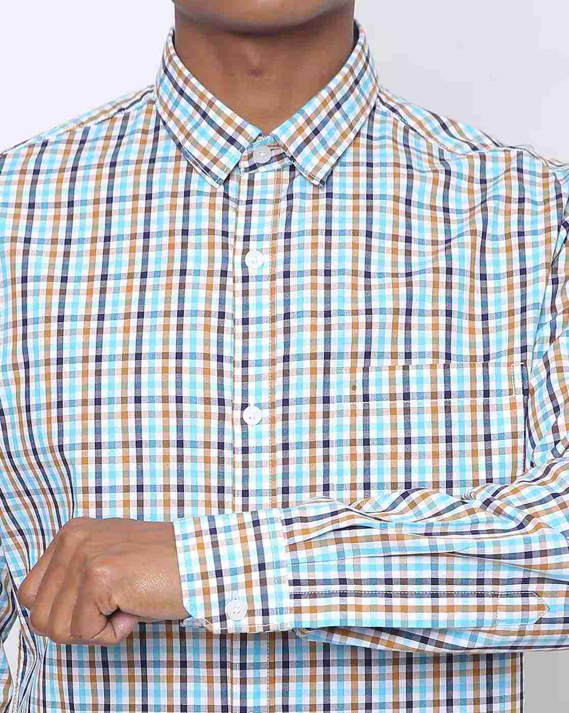 DUKE | Checked Slim Fit Shirt with Patch Pocket|2