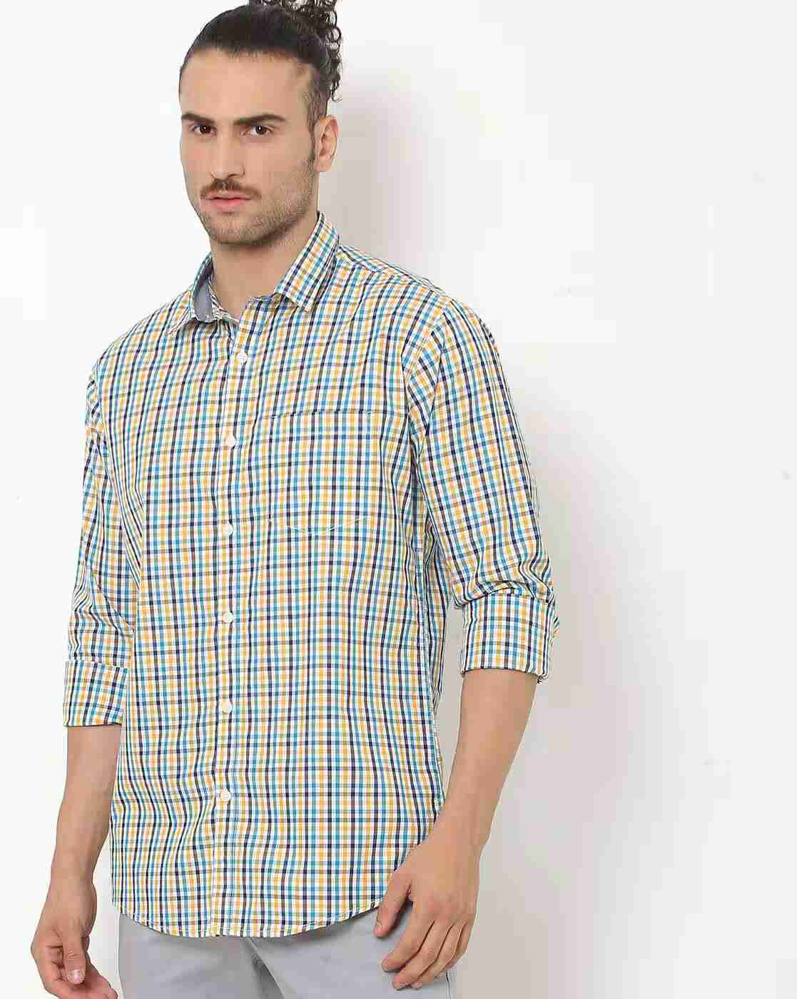 Checked Slim Fit Shirt with Patch Pocket
