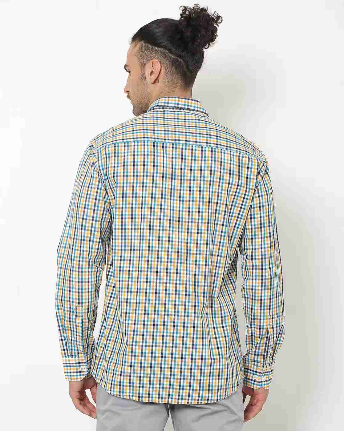DUKE | Checked Slim Fit Shirt with Patch Pocket|1