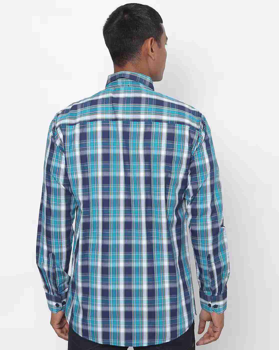 DUKE | Checked Slim Fit Shirt with Patch Pocket|1