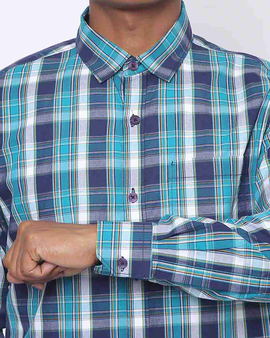 DUKE | Checked Slim Fit Shirt with Patch Pocket|2