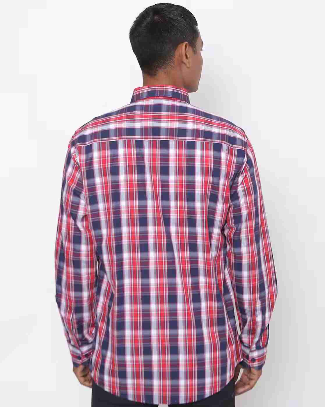 DUKE | Checked Slim Fit Shirt with Patch Pocket|1
