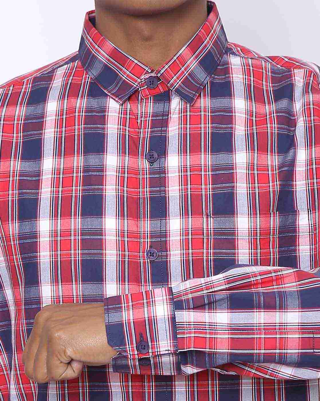DUKE | Checked Slim Fit Shirt with Patch Pocket|2