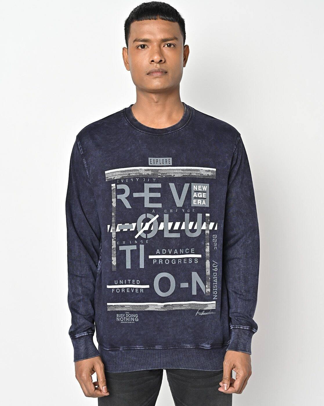 DUKE | Typographic Print Crew-Neck Sweatshirt