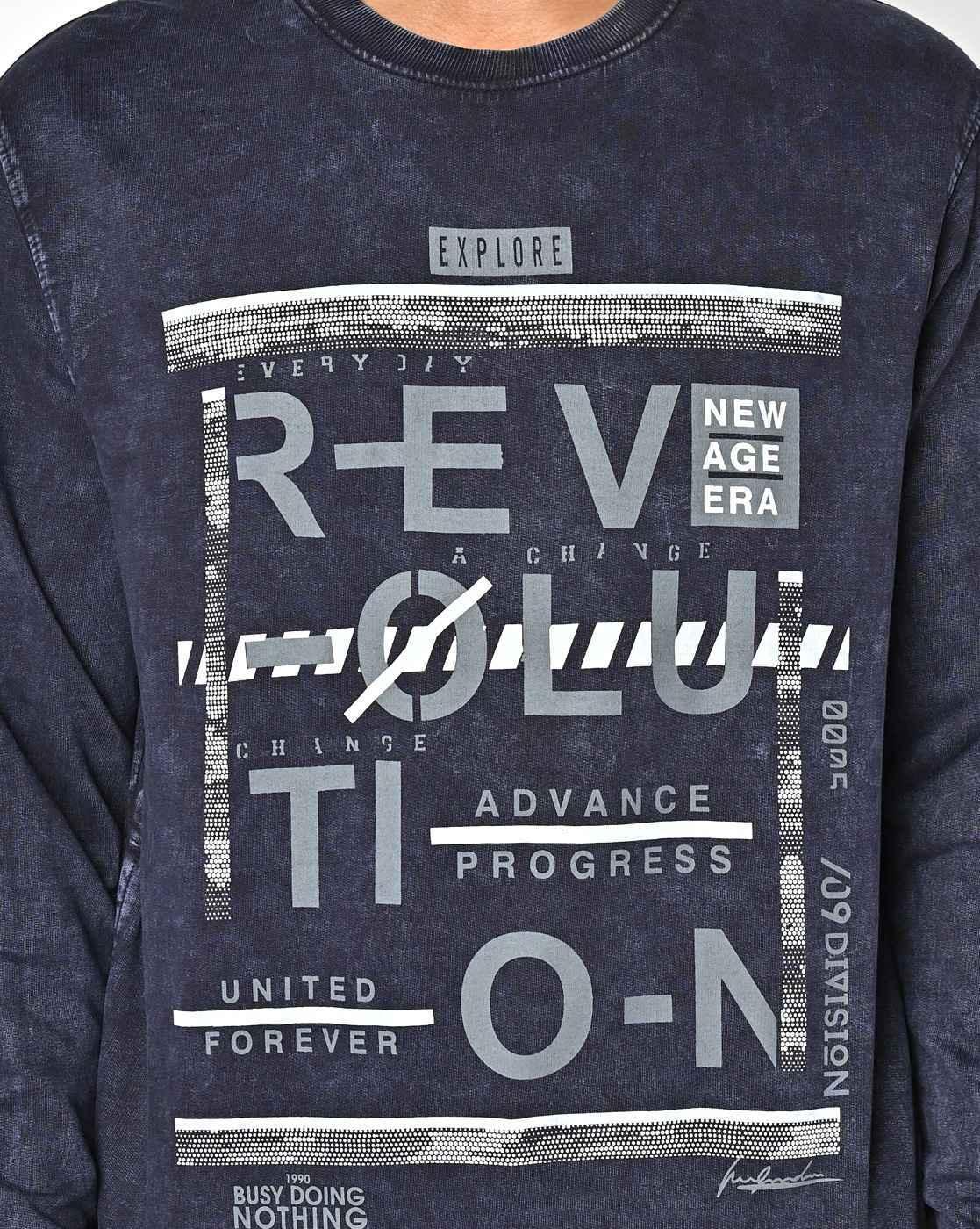 DUKE | Typographic Print Crew-Neck Sweatshirt|3