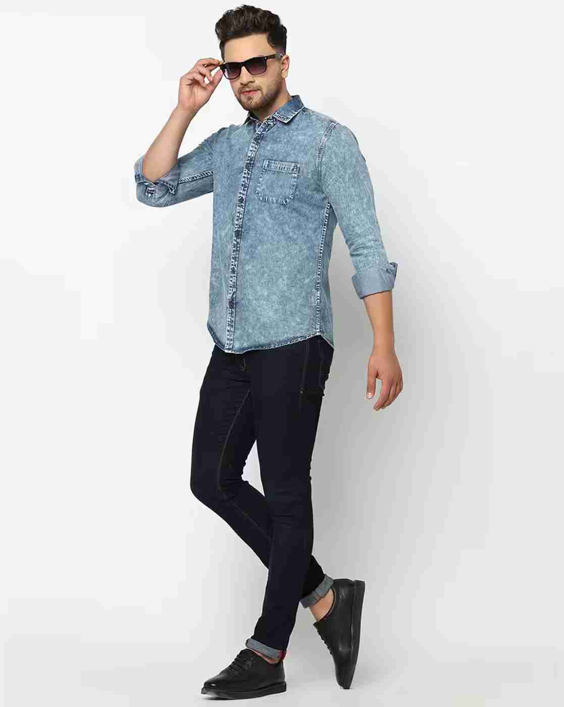 DUKE | Washed Slim Fit Shirt with Patch Pocket|5