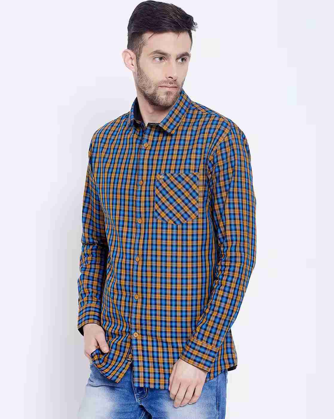 DUKE | Checked Slim Fit Shirt with Patch Pocket|1