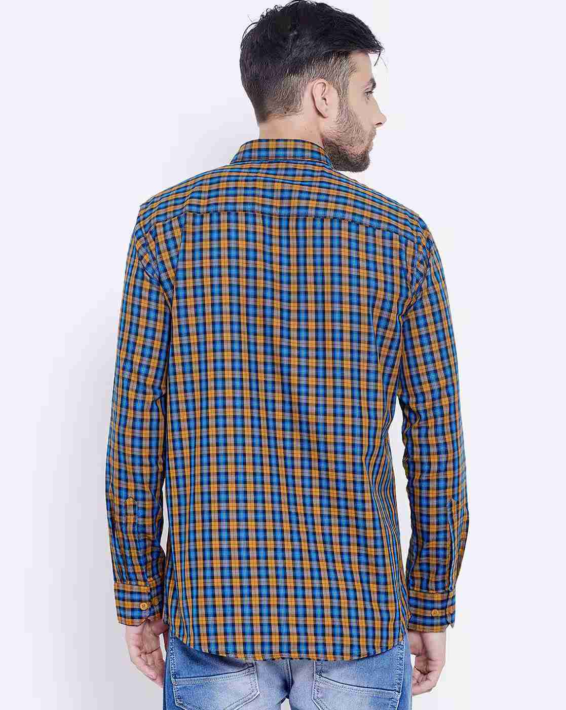 DUKE | Checked Slim Fit Shirt with Patch Pocket|3