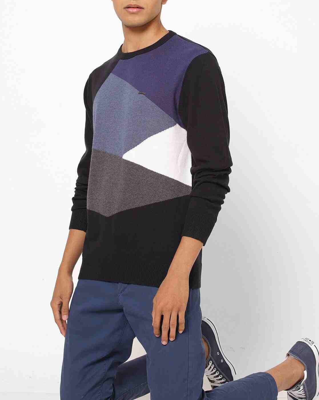 DUKE | Colourblock Crew-Neck Pullover|0