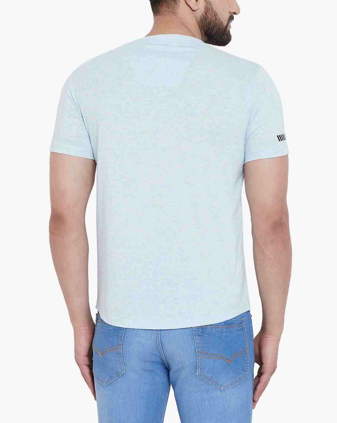 DUKE | Slim Fit Graphic Print V-neck T-shirt|3