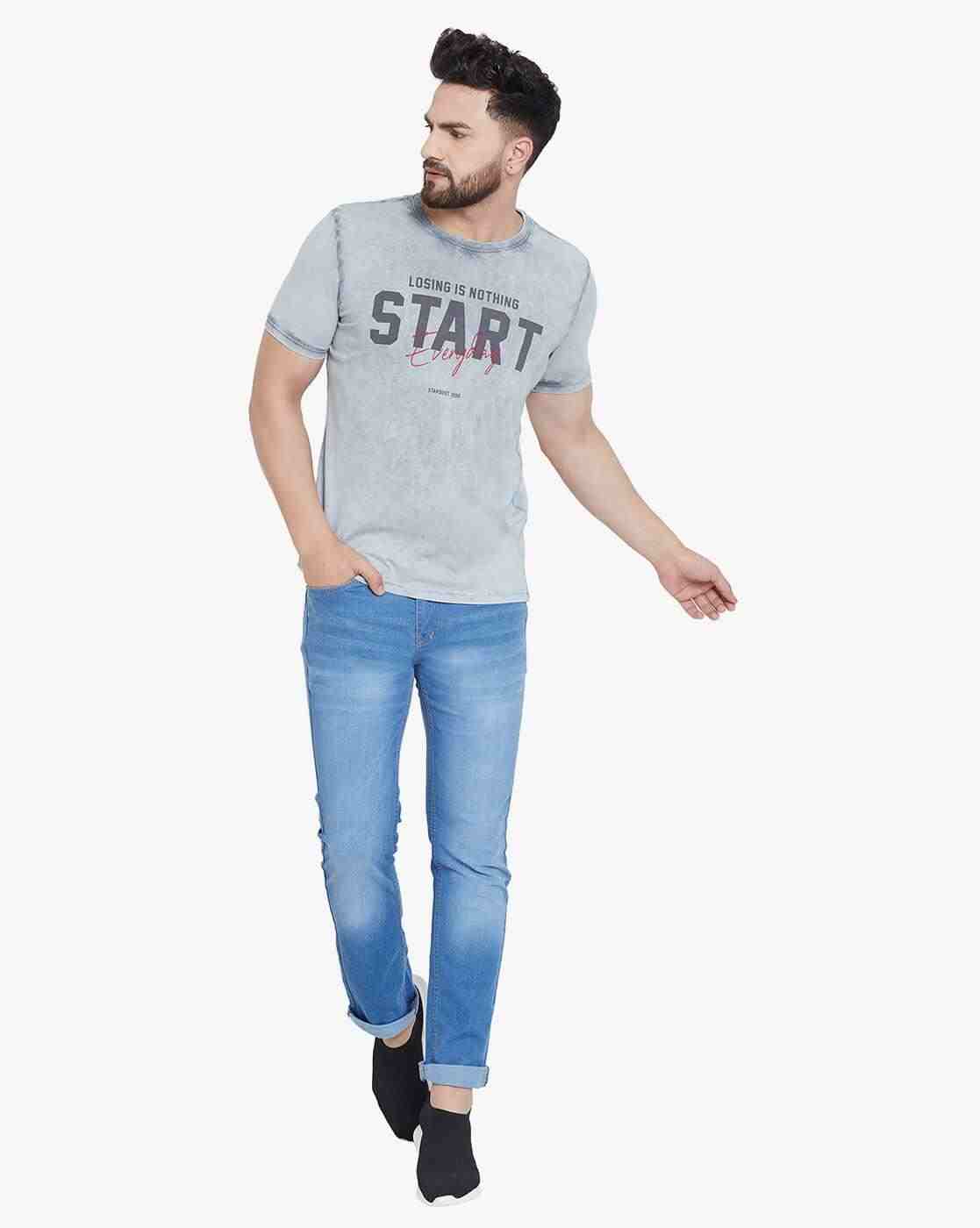 DUKE | Slim Fit Typographic Print Crew-Neck T-shirt|4