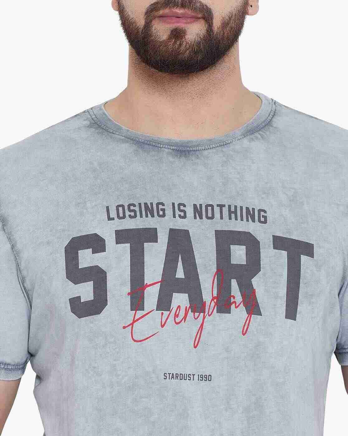 DUKE | Slim Fit Typographic Print Crew-Neck T-shirt|5