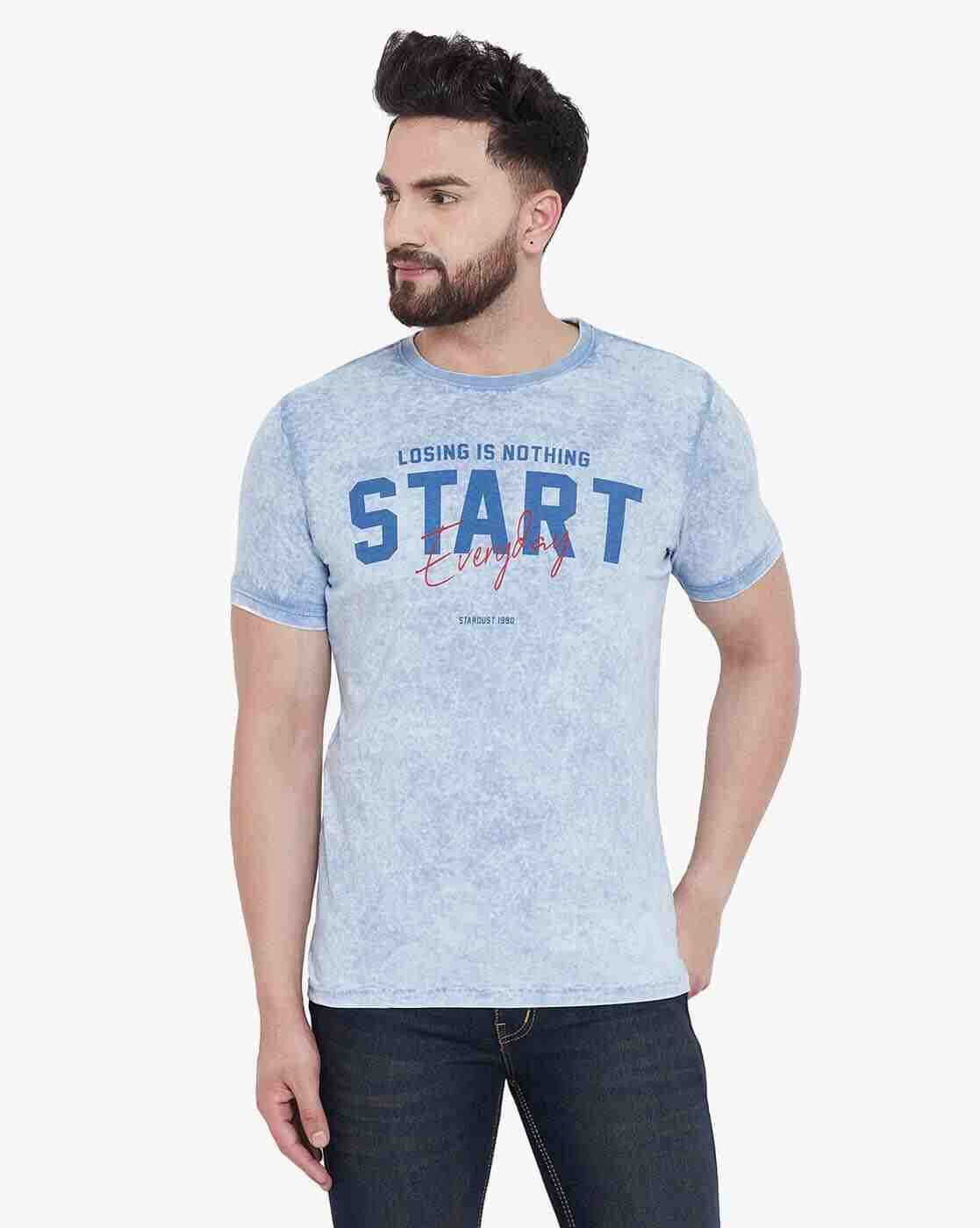 Slim Fit Typographic Print Crew-Neck T-shirt
