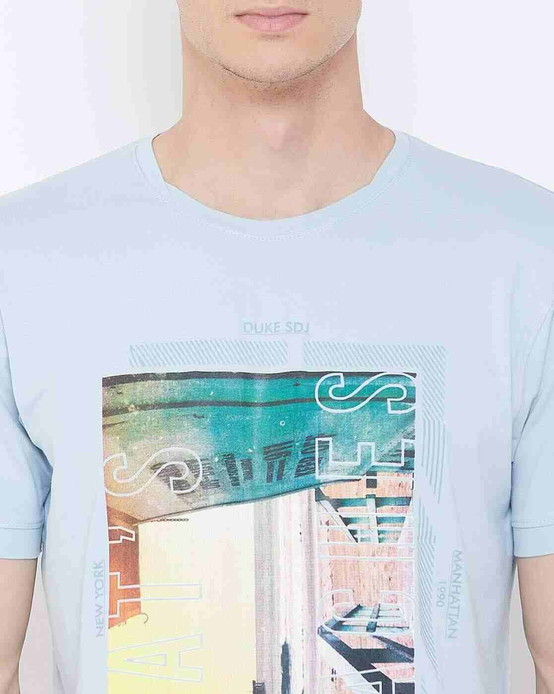 DUKE | Graphic Print Slim Fit Crew-Neck T-shirt|5