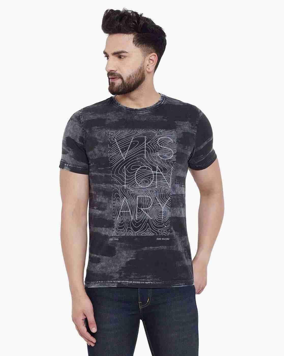 Printed Slim Fit Crew-Neck T-shirt