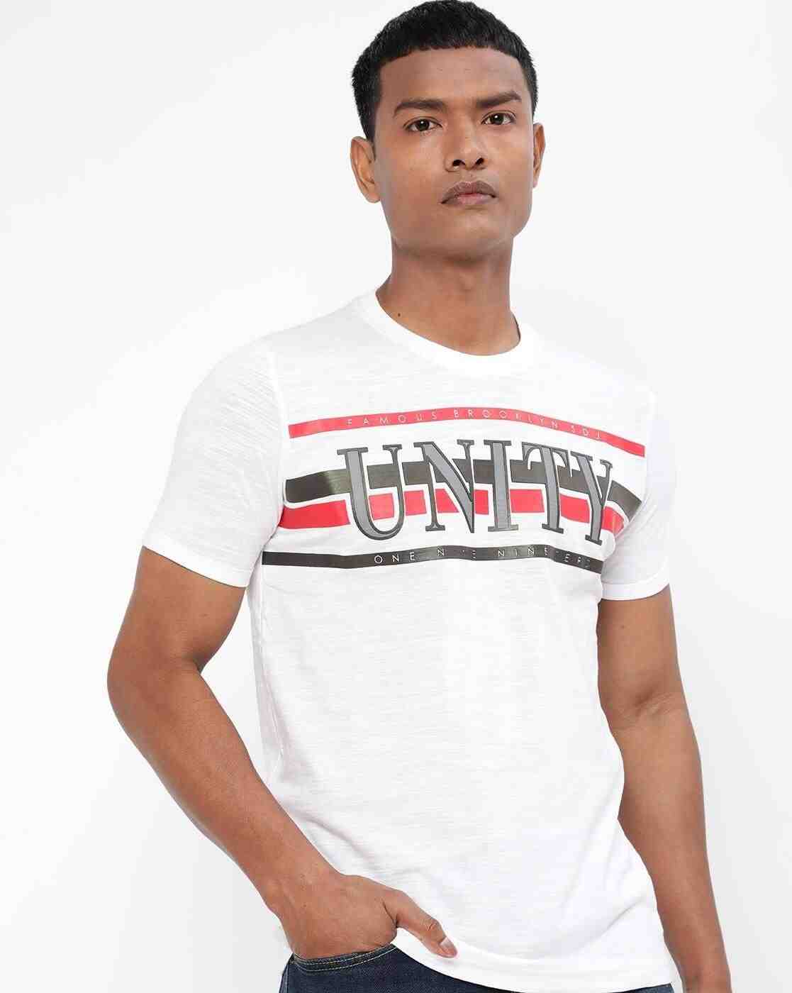 DUKE | Typographic Print Crew-Neck T-shirt|0