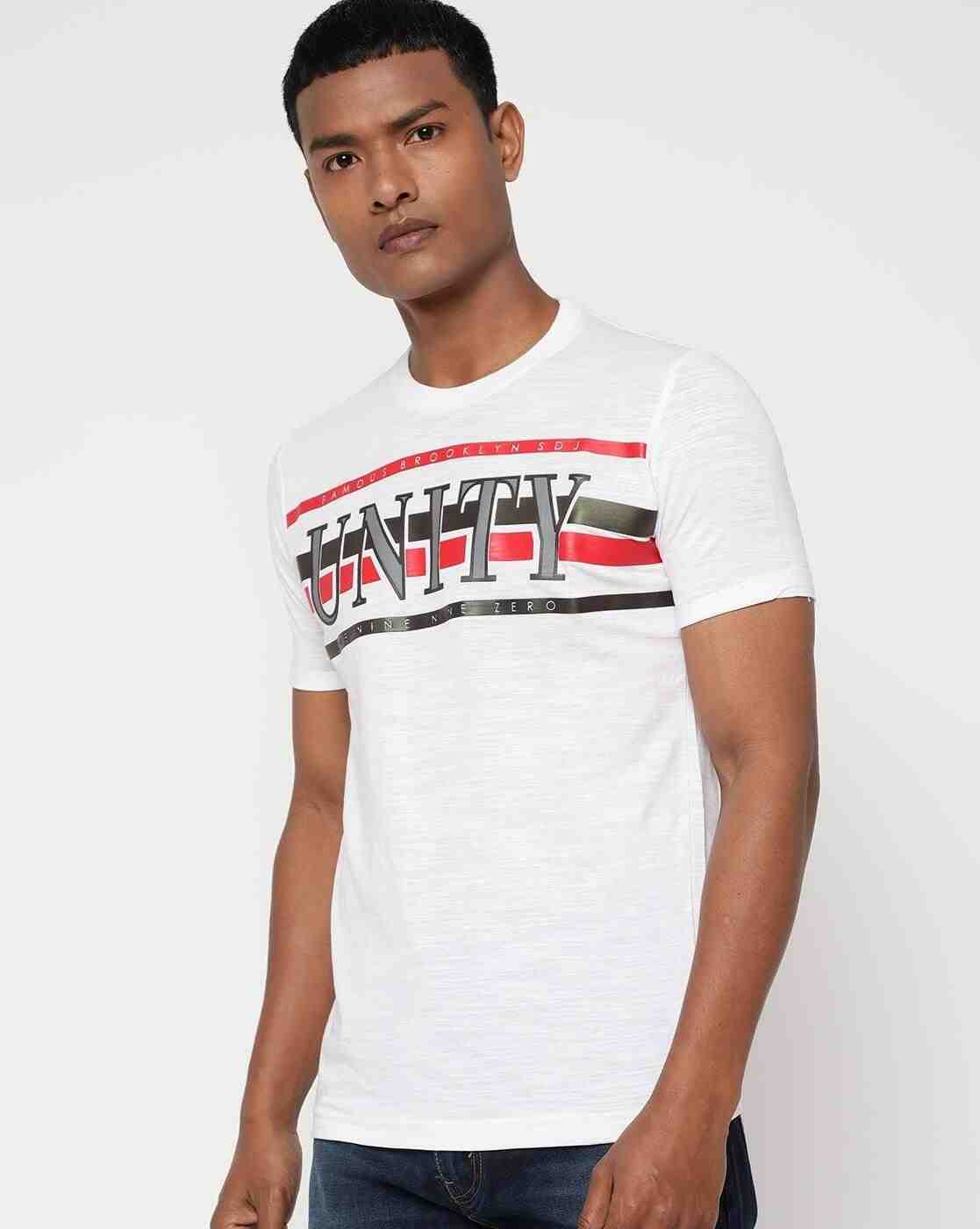 DUKE | Typographic Print Crew-Neck T-shirt|1