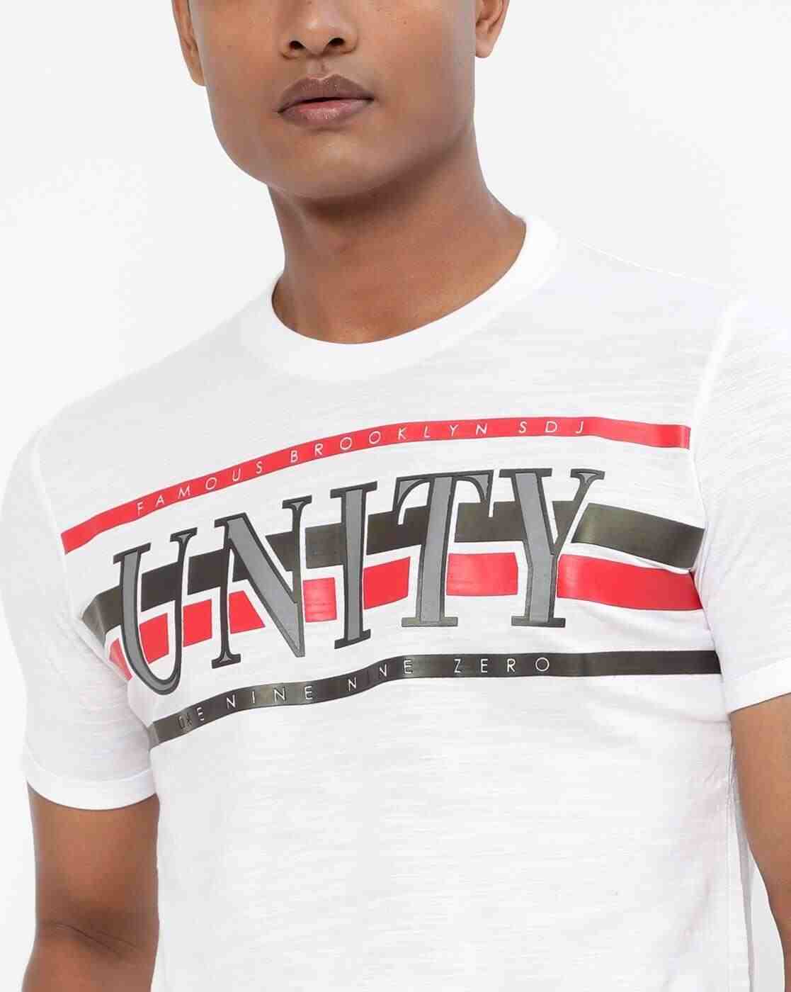DUKE | Typographic Print Crew-Neck T-shirt|3