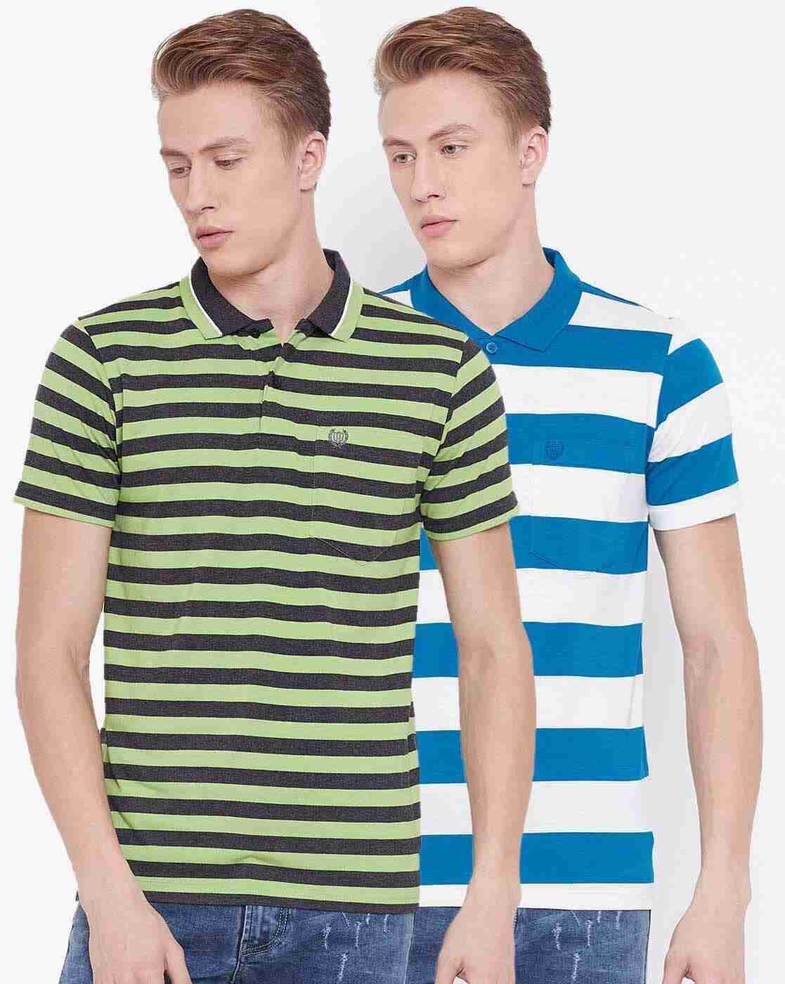 Pack of 2 Striped Polo T-shirts
