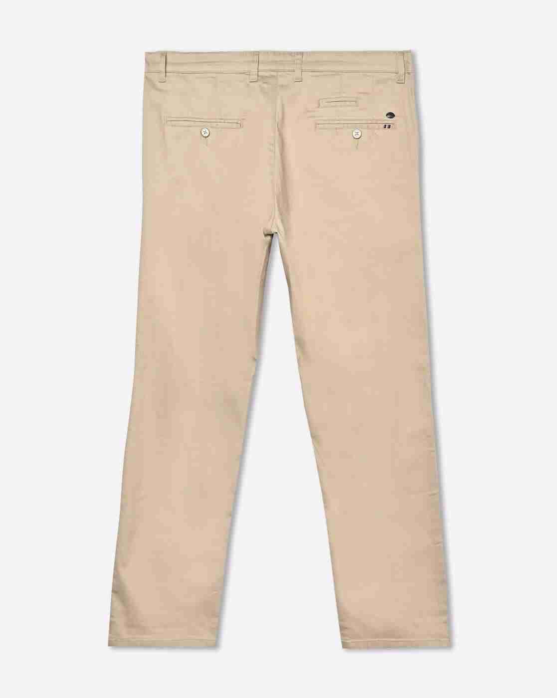 DUKE | Men Flat-Front Chinos With Insert Pockets|1