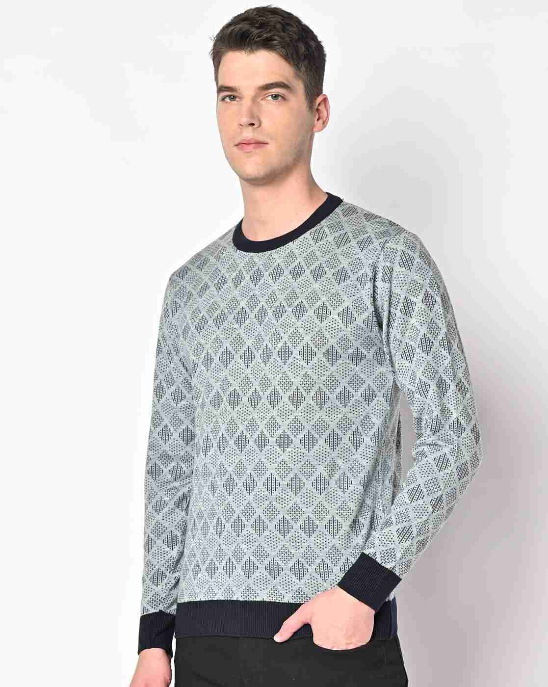 DUKE | Geometric-Knit Pullover with Contrast Hems|0