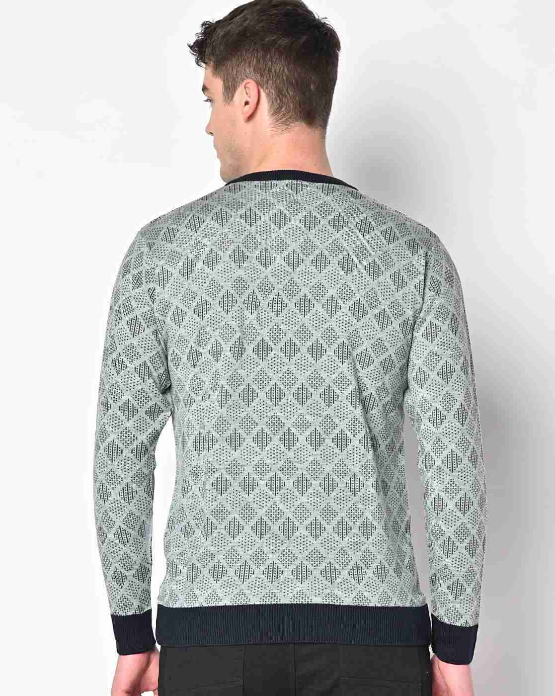 DUKE | Geometric-Knit Pullover with Contrast Hems|2