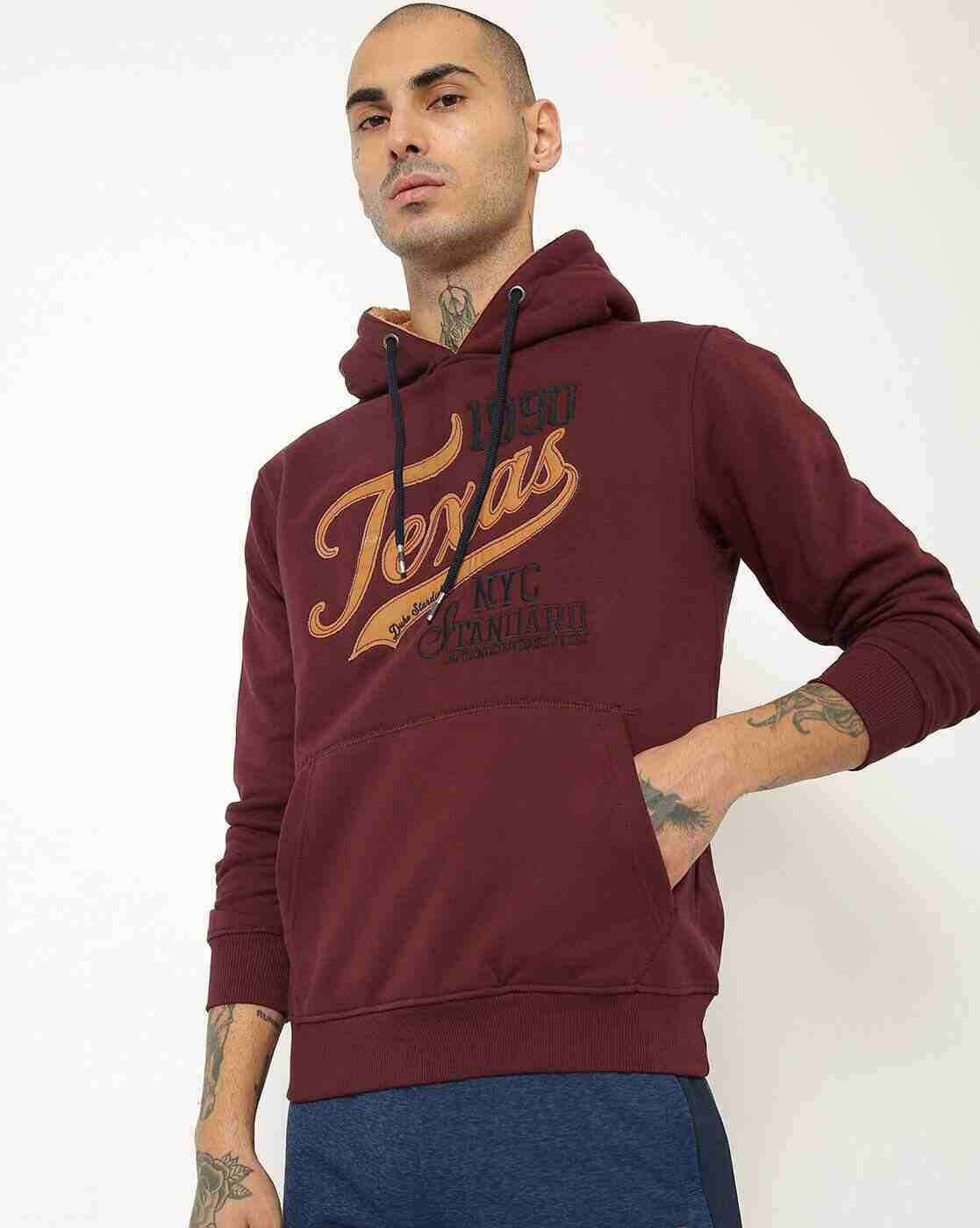 DUKE | Typographic Print Hoodie with Kangaroo Pocket|0