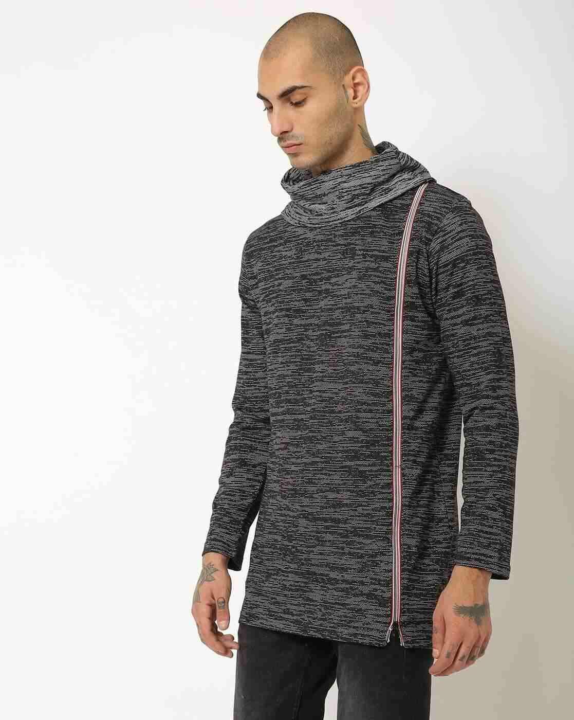 DUKE | Printed Side Zip Turtle-Neck T-shirt|0