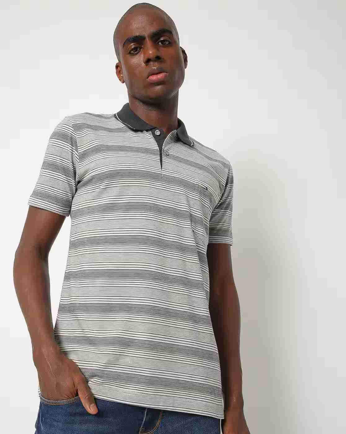 DUKE | Striped Polo T-shirt with Patch Pocket|0