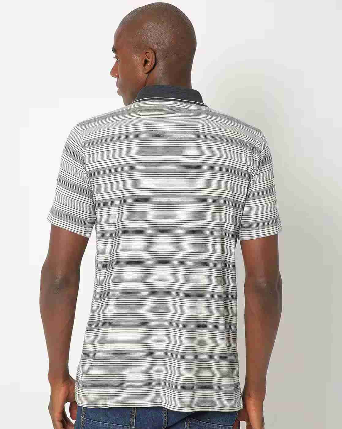 DUKE | Striped Polo T-shirt with Patch Pocket|2